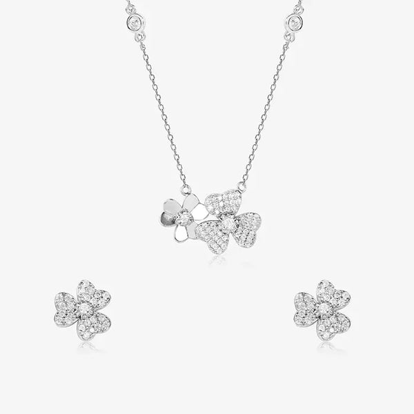 Dainty Flower Pendant Chain Set