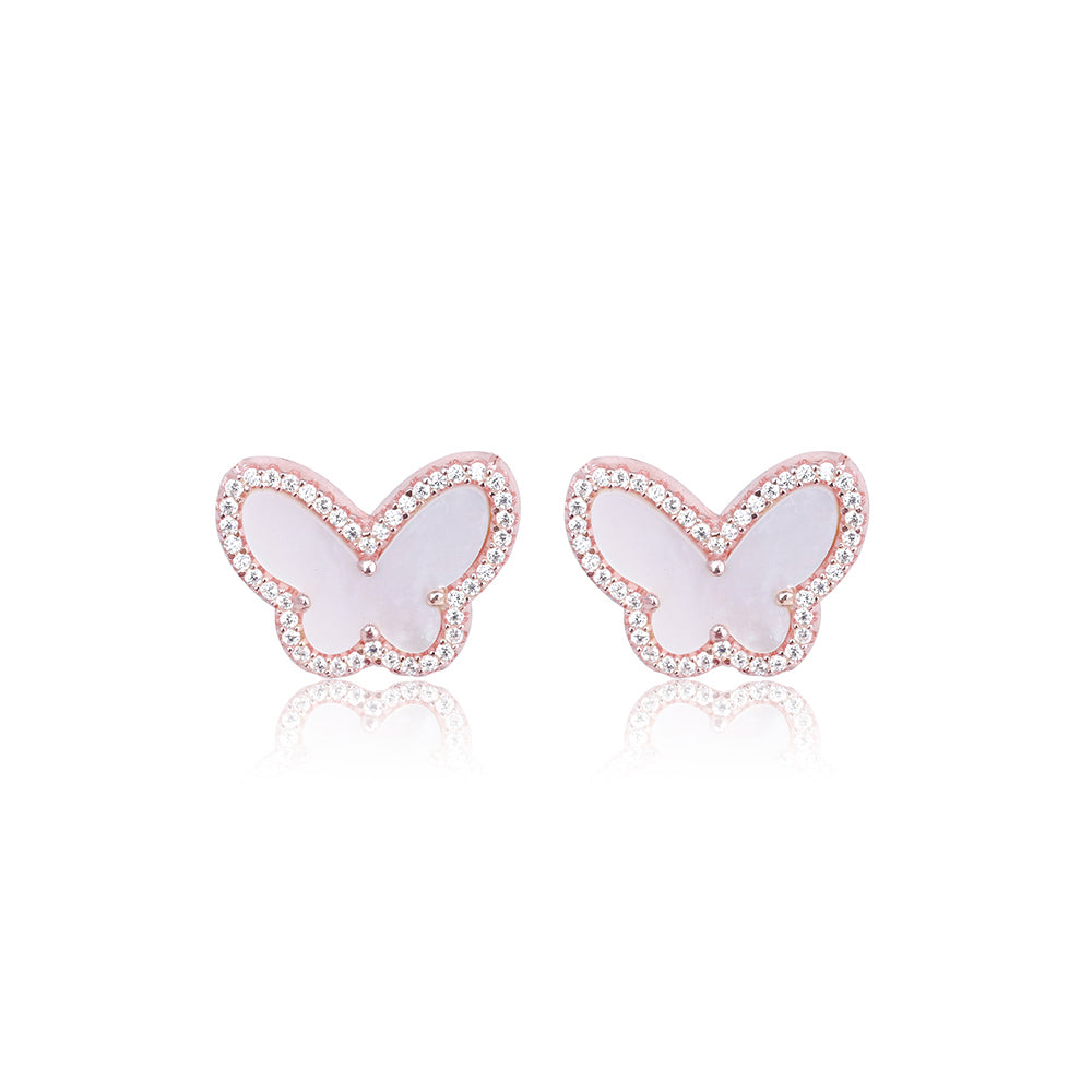 Rose Gold Butterfly Stone Set