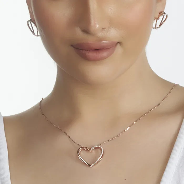Intricate Twirl Heart Pendant Chain set - Touch925