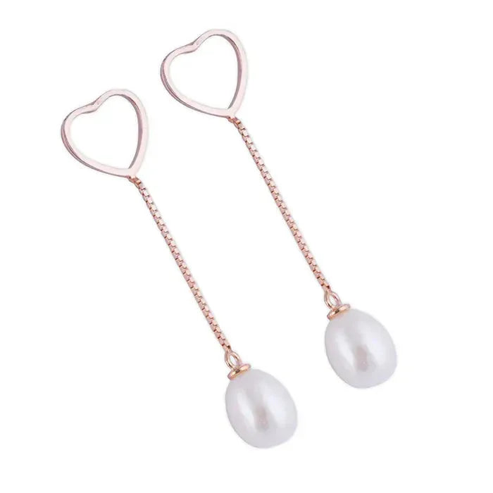 Minimal Dangling Heart Pendant Chain Set - Touch925