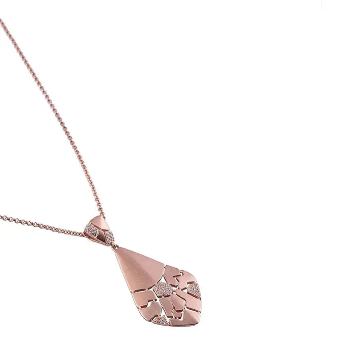 Mystic Lagoon Rose-Gold Pendant Chain Set - Touch925