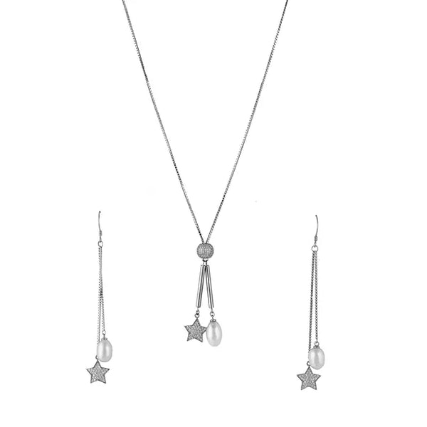 Celestial Connection Silver Pendant Chain Set