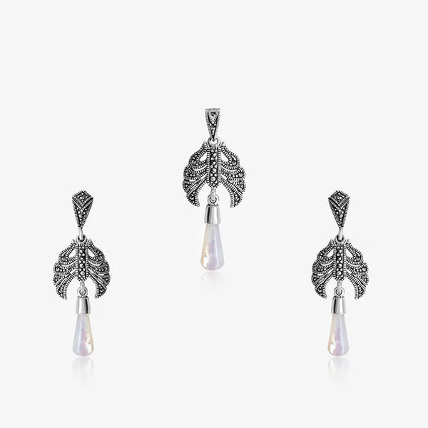 Whimsical Silver Cascade Pendant set