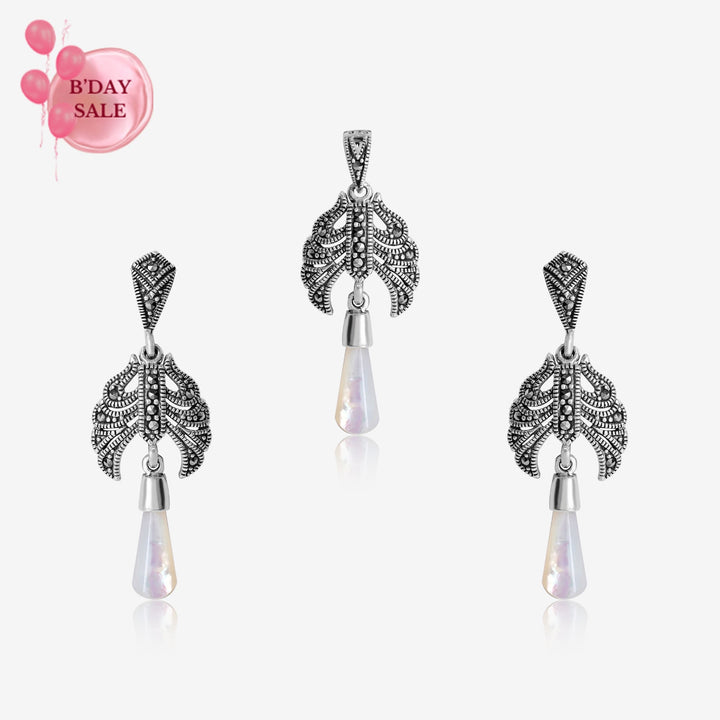 Whimsical Silver Cascade Pendant set - Touch925