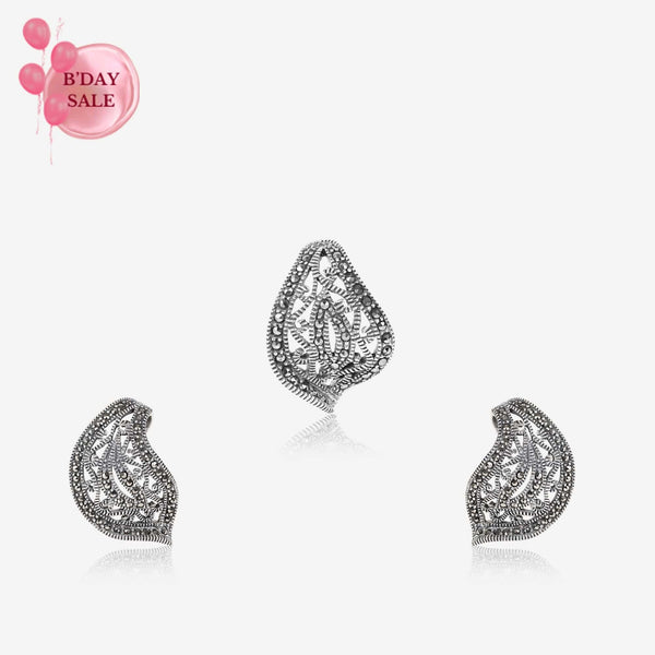 Intricate Leafy Elegance Pendant Set - Touch925