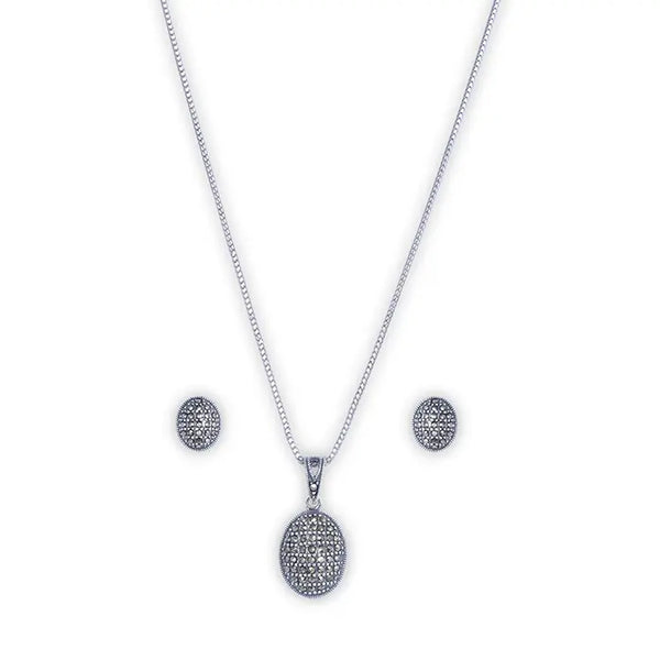 Silver Opulent CZ Pendant Set