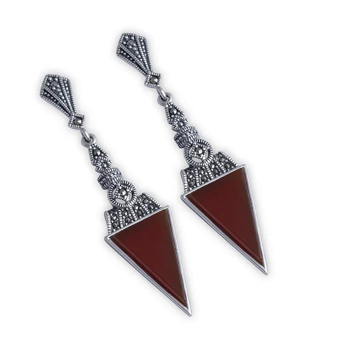 Stunning Red Silver Pendant Set - Touch925