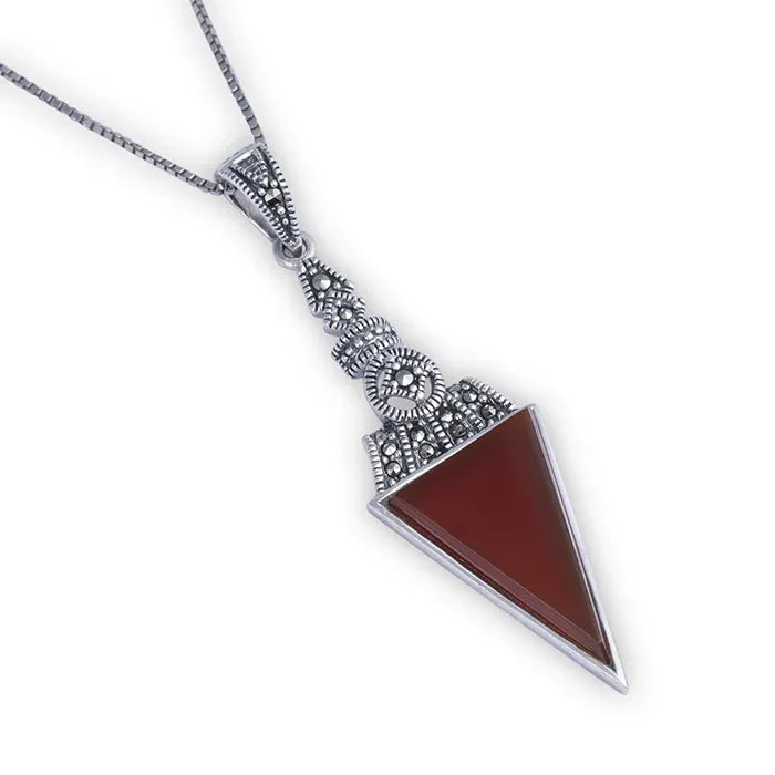 Stunning Red Silver Pendant Set - Touch925