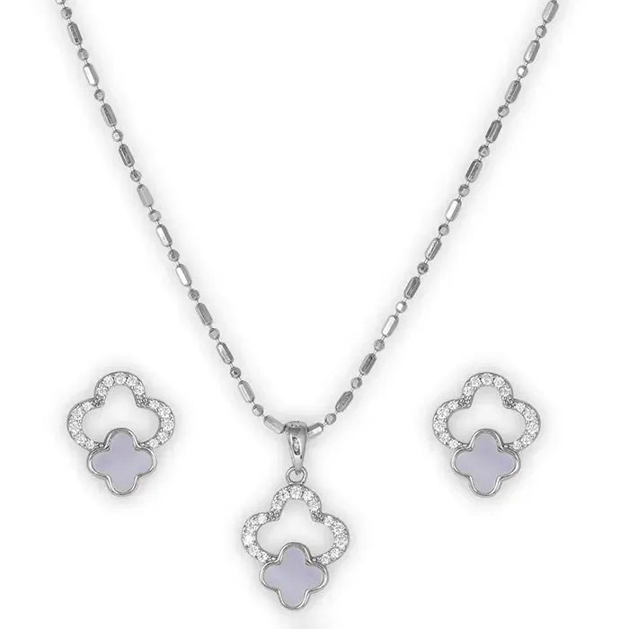 Zircon Bloom Pendant Set - Touch925