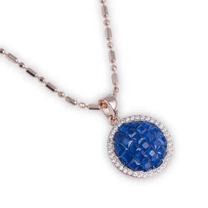 Sapphire Blossom Pendant Set - Touch925