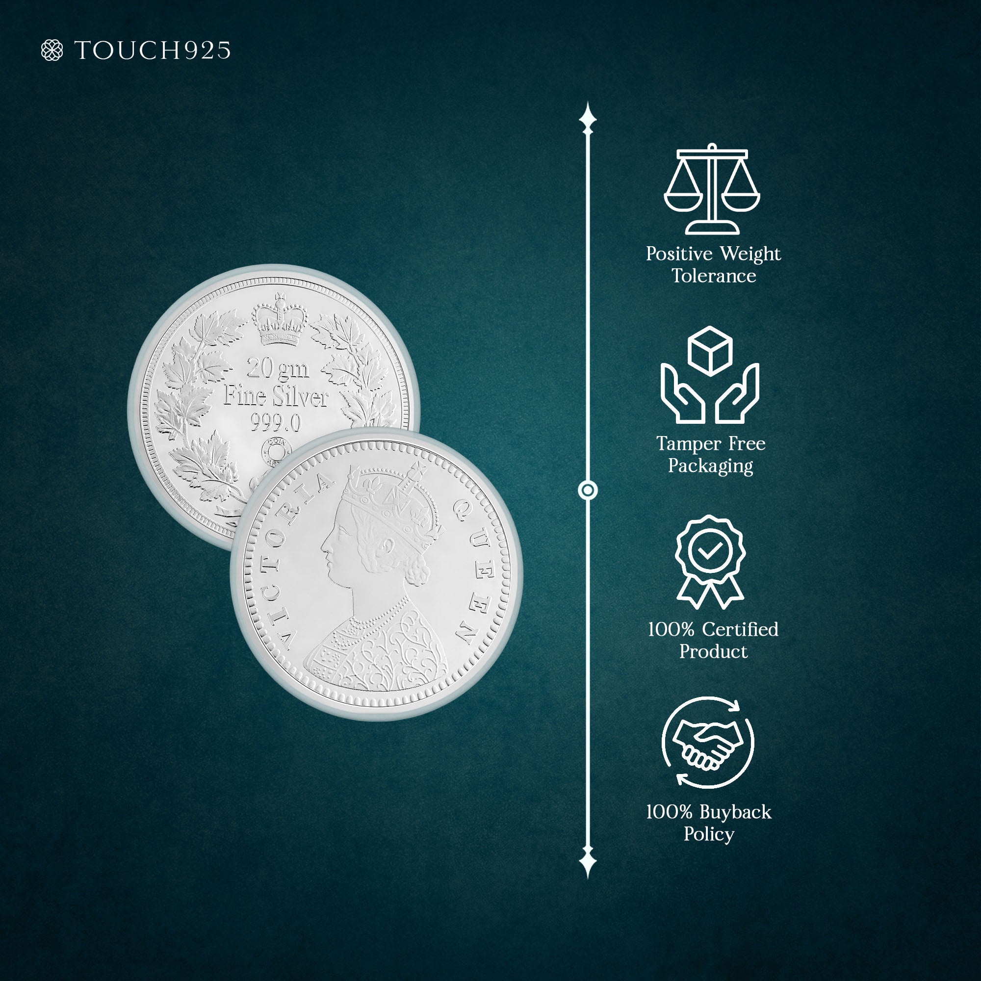 Pure 999 Silver 20g Queen Victoria Coin