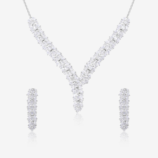 Radiant V-Shape Zircon Necklace Set