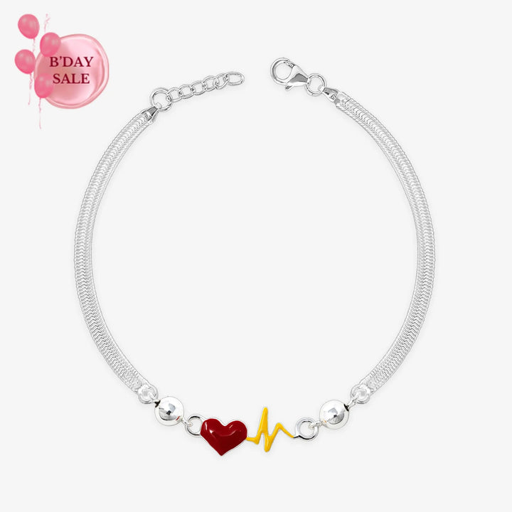 Silver Heart Yellow beat Rakhi - Touch925