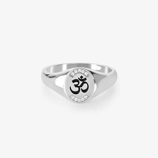 Serene Om Sterling Ring