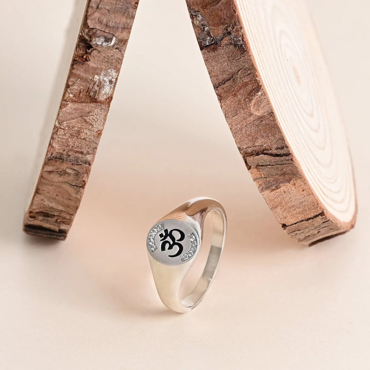 Serene Om Sterling Ring - Touch925