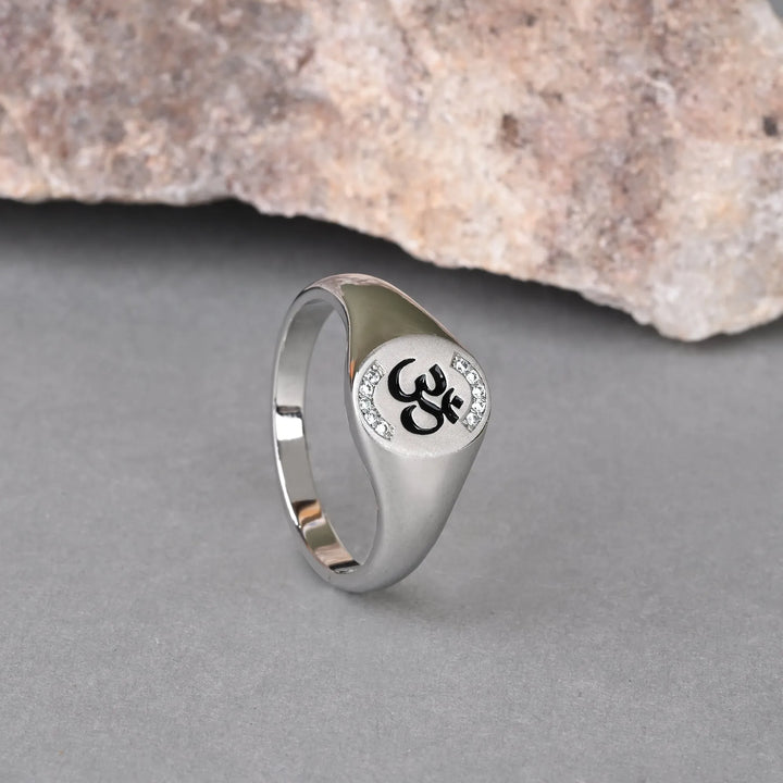 Serene Om Sterling Ring - Touch925