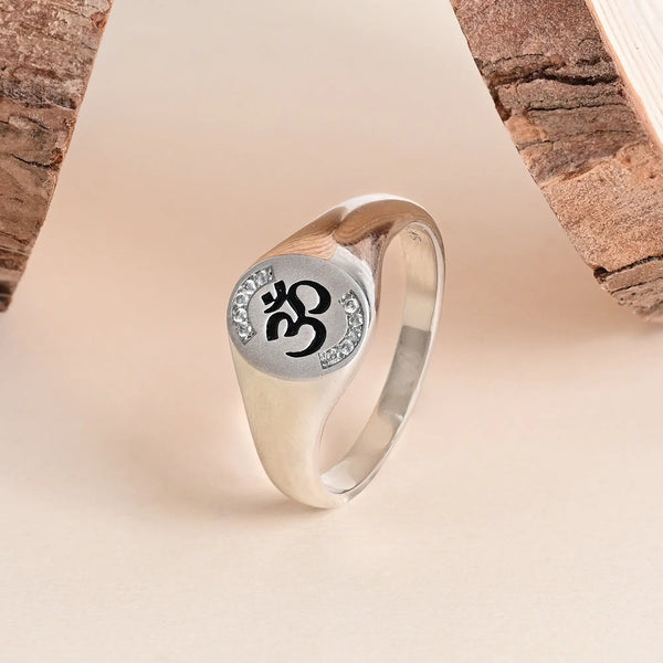 Serene Om Sterling Ring