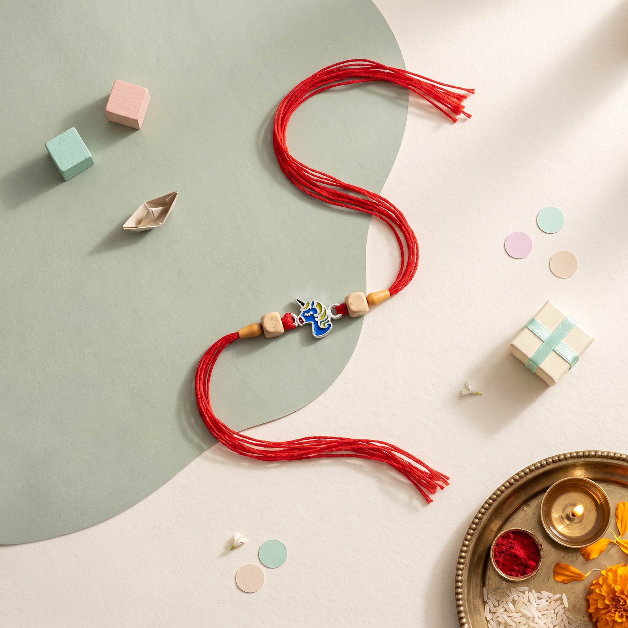 Unicorn Silver Rakhi for Kids