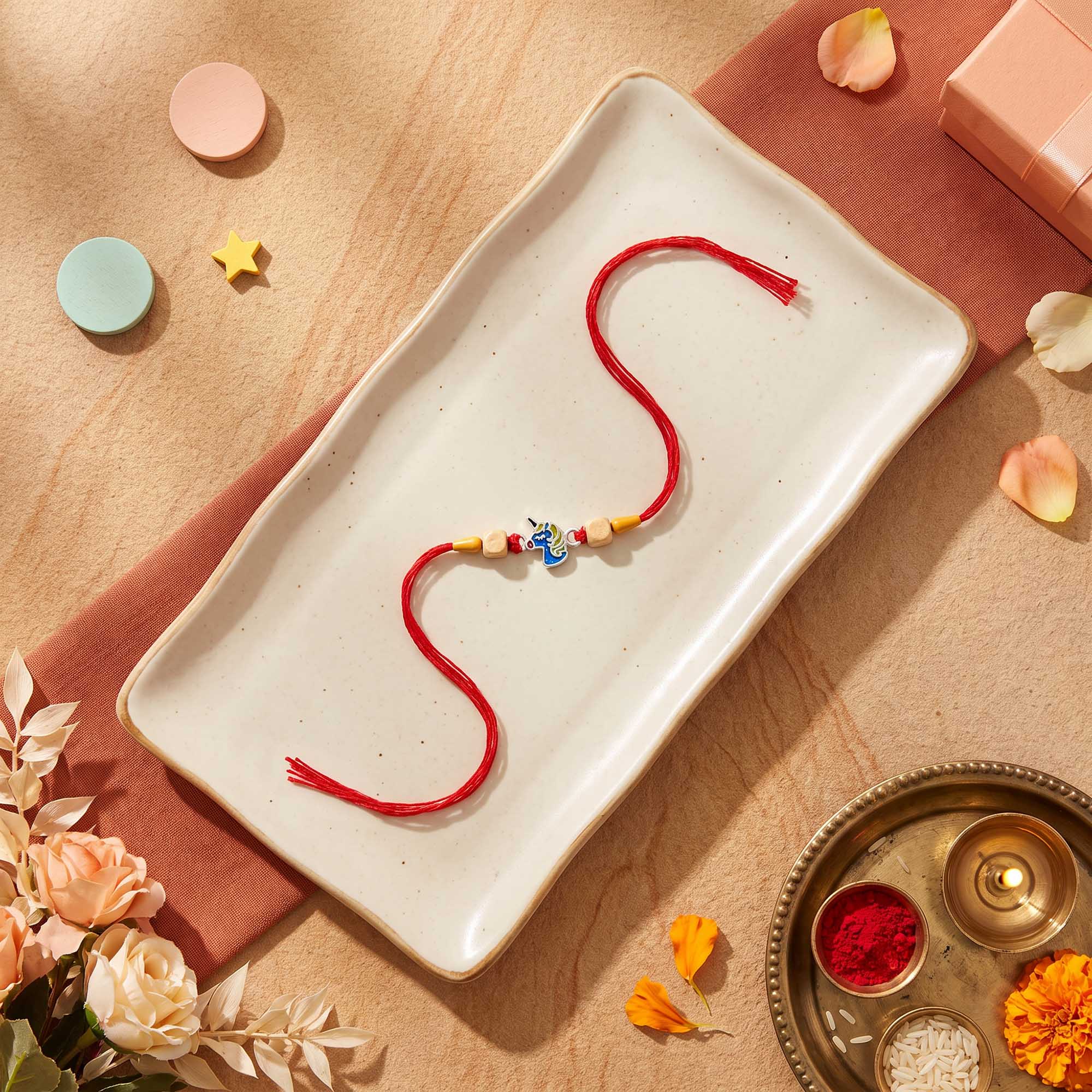 Unicorn Silver Rakhi for Kids