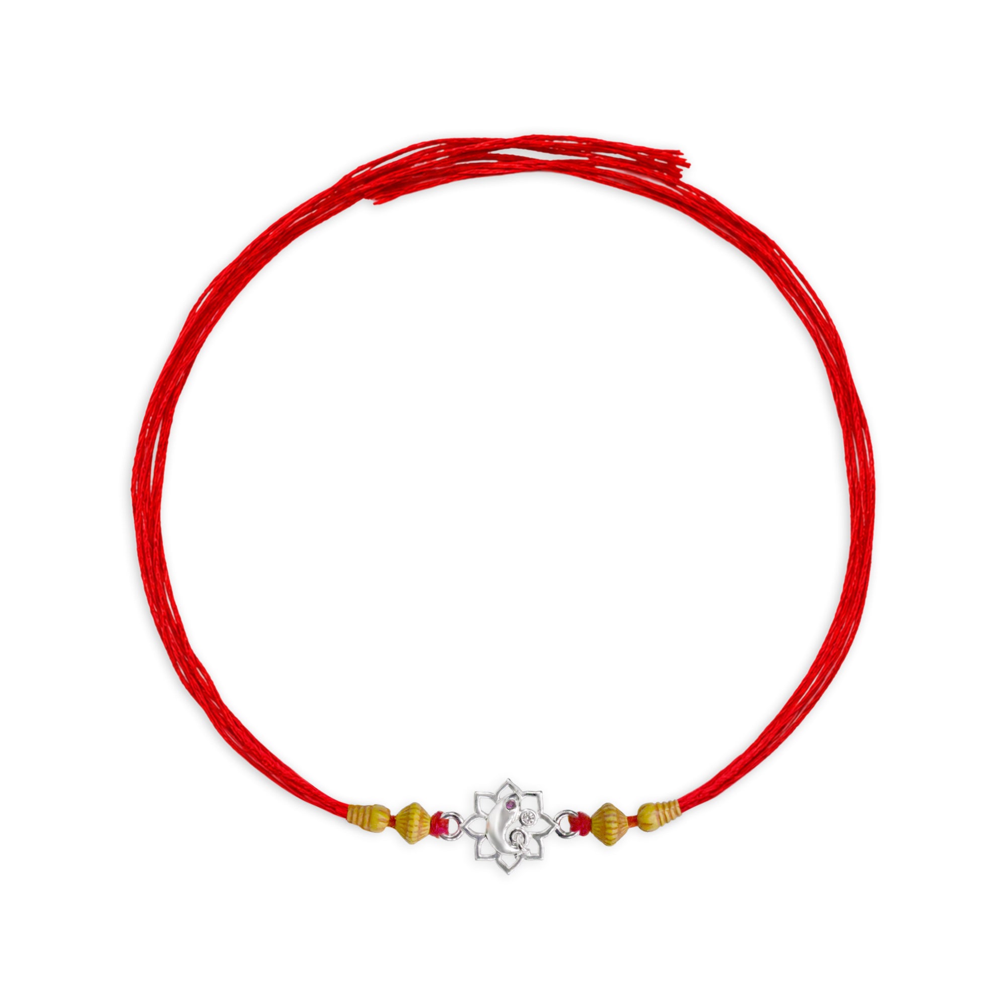 Ganesha Lotus Silver Rakhi