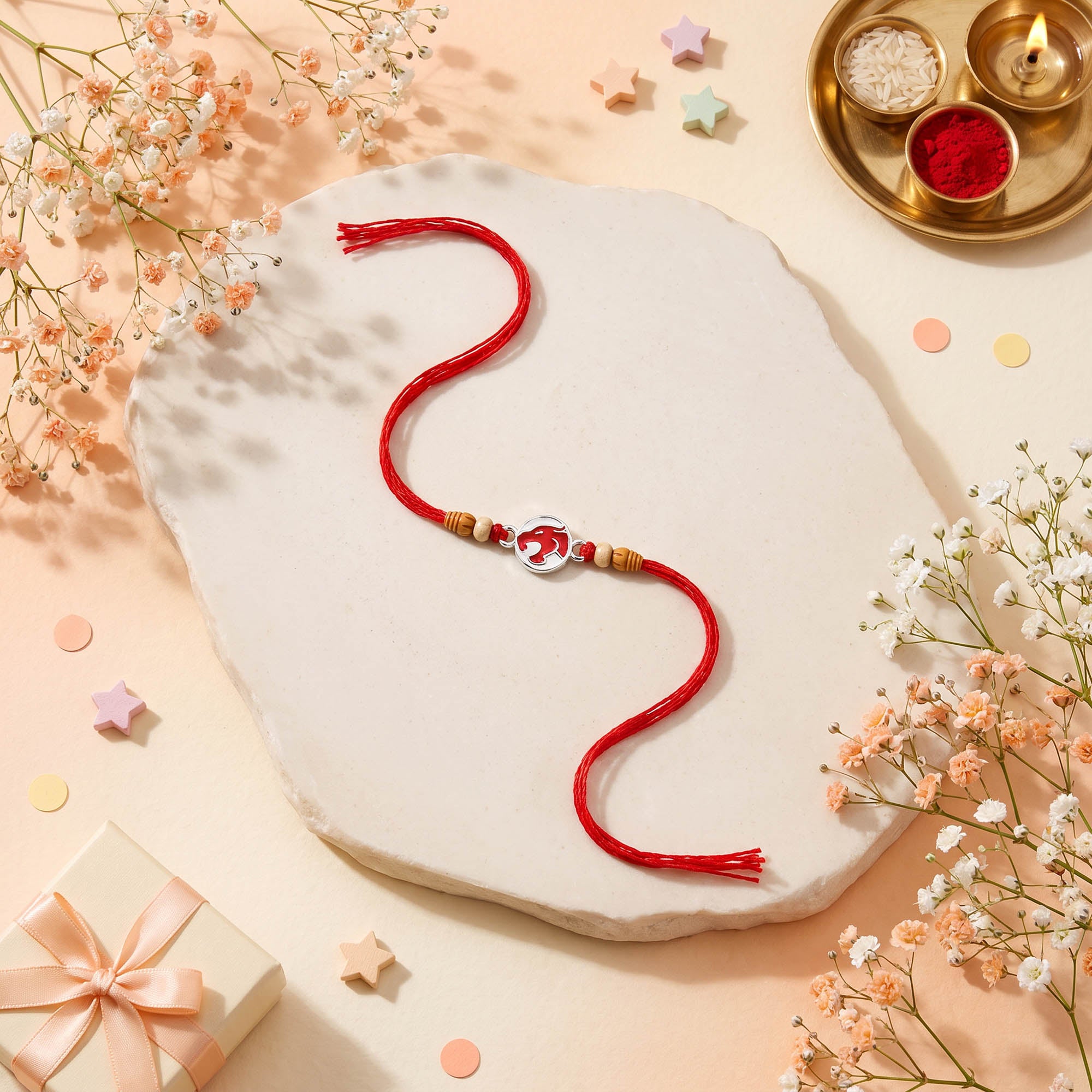 Tiger Face Silver Rakhi