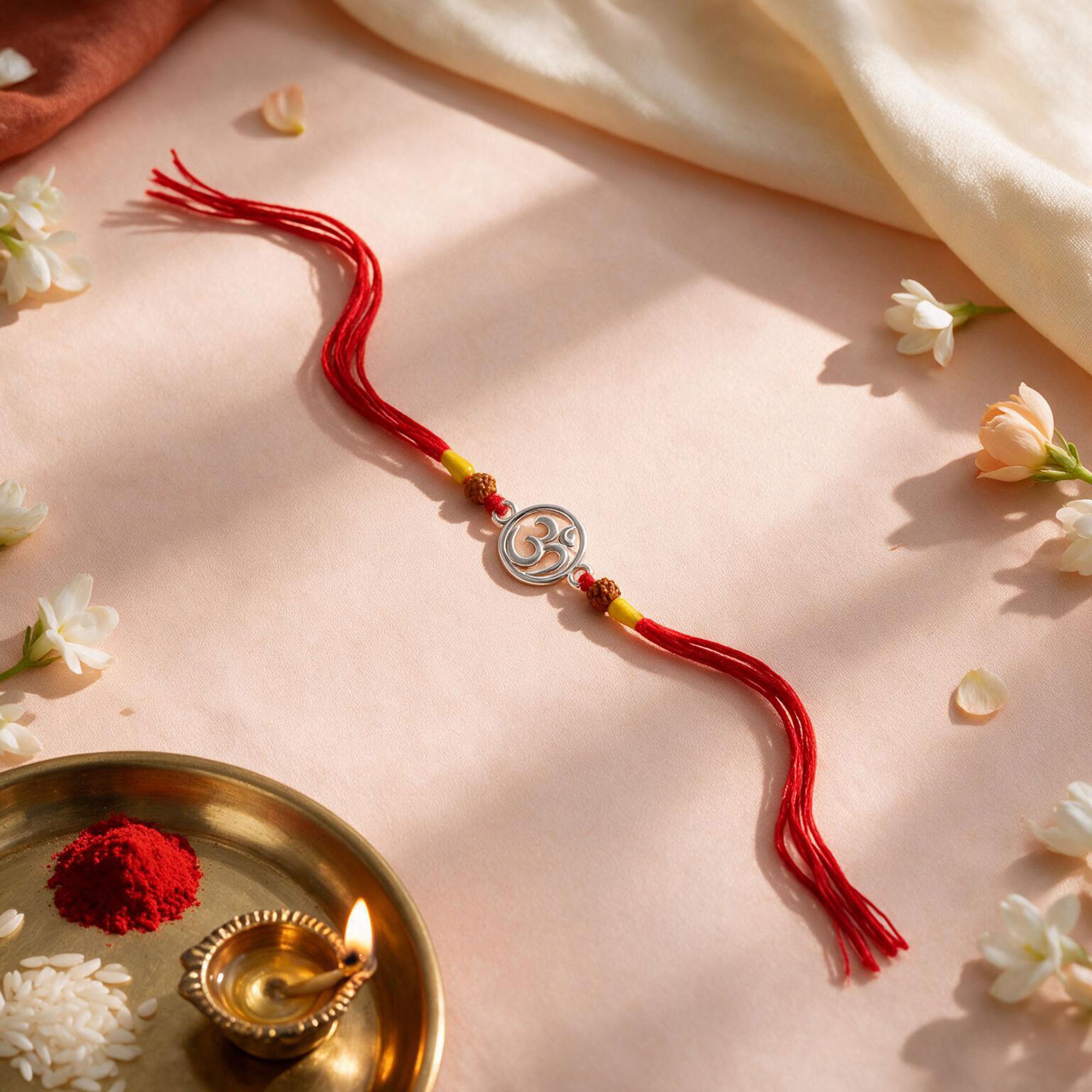 Om Silver Rakhi
