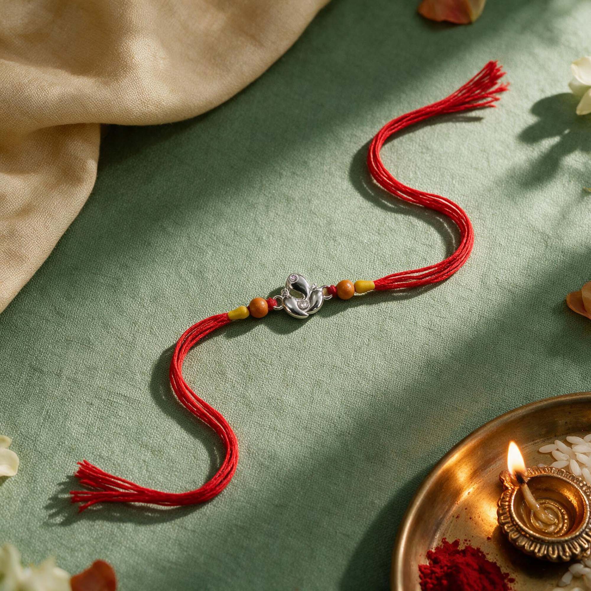 Ganesha Silver Rakhi