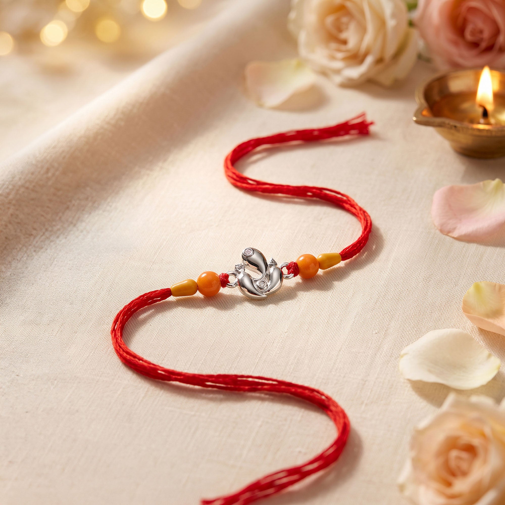 Ganesha Silver Rakhi