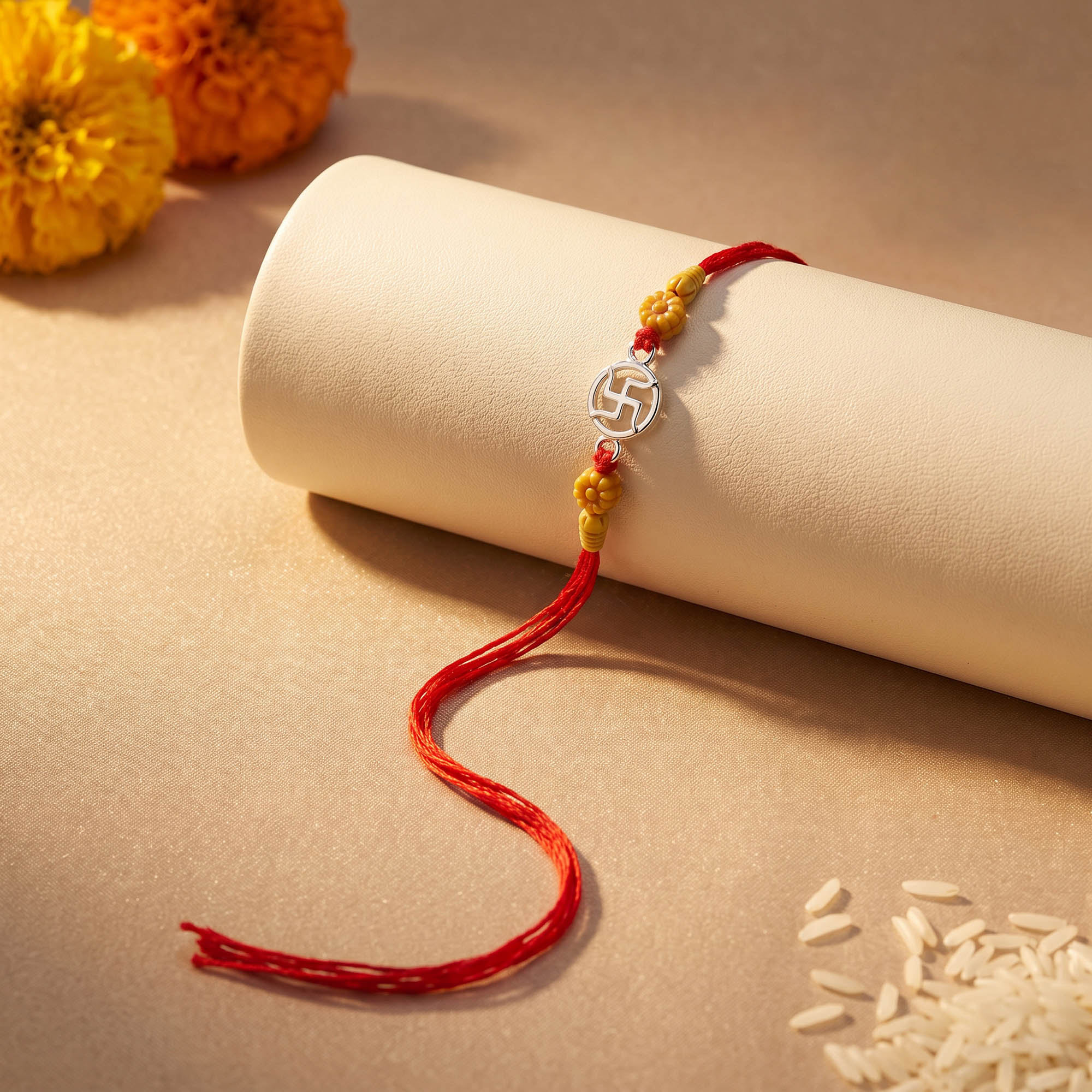 Swastik Silver Rakhi