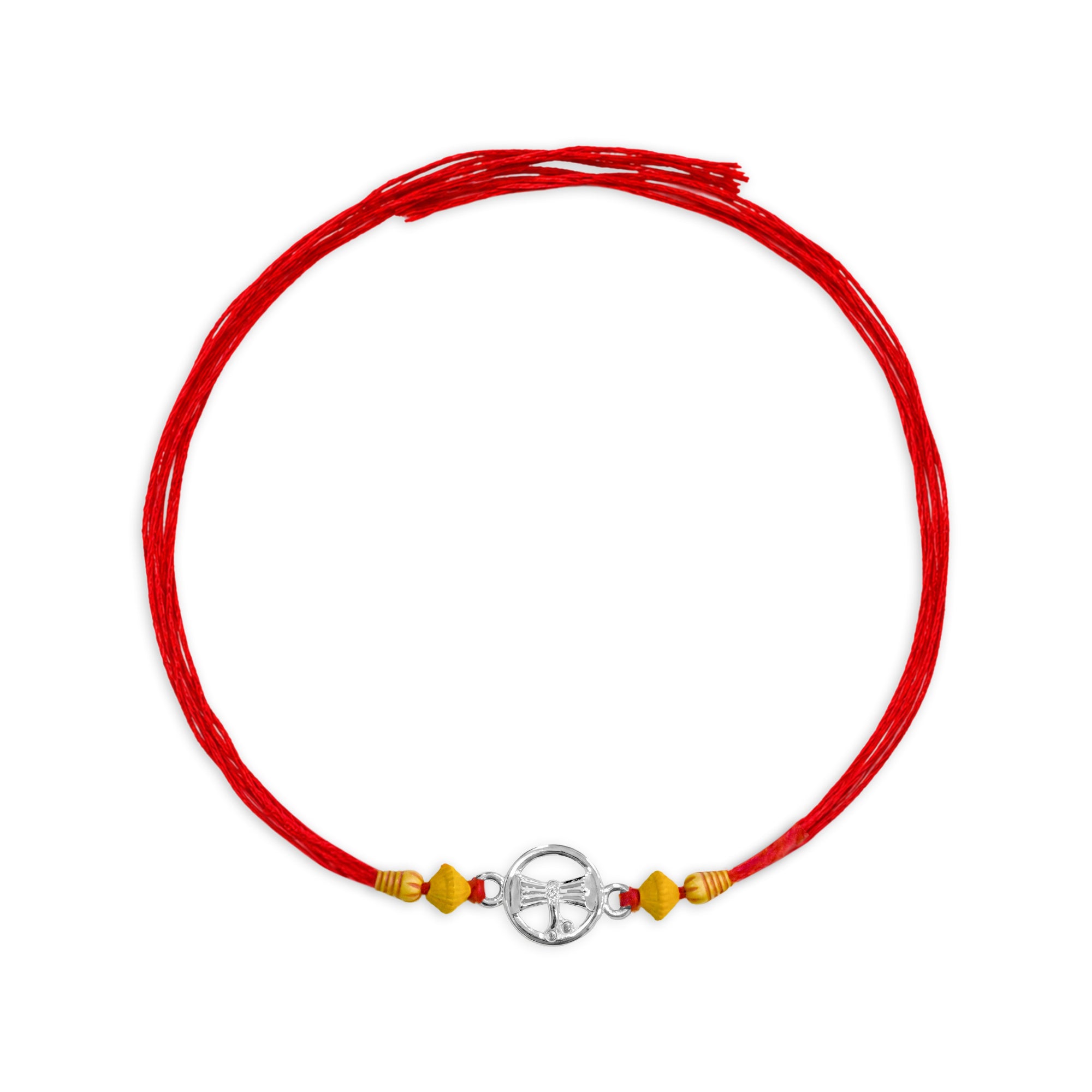 Silver Krishna Flute Red Thread Rakhi