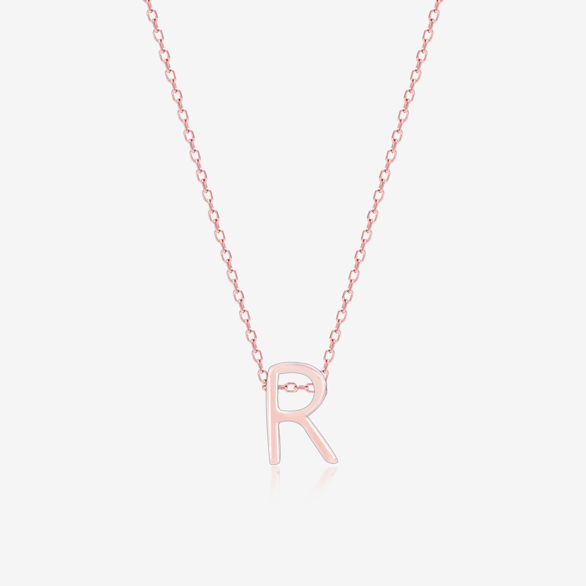 Radiant R Initial Necklace