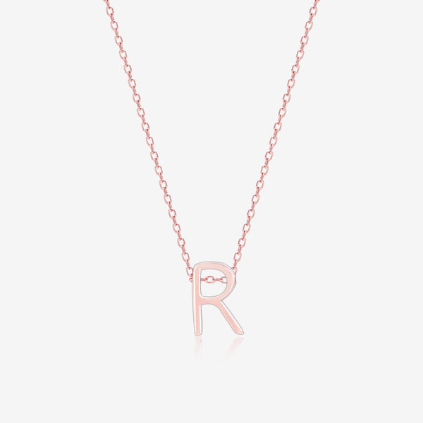 Radiant R Initial Necklace