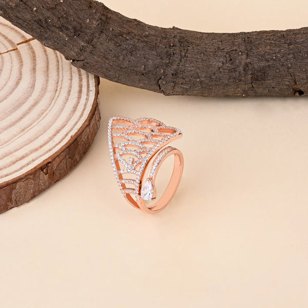 Rose Gold CZ Studded Ring