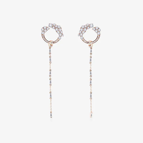 Rosegold Circular Sleek CZ Dangler