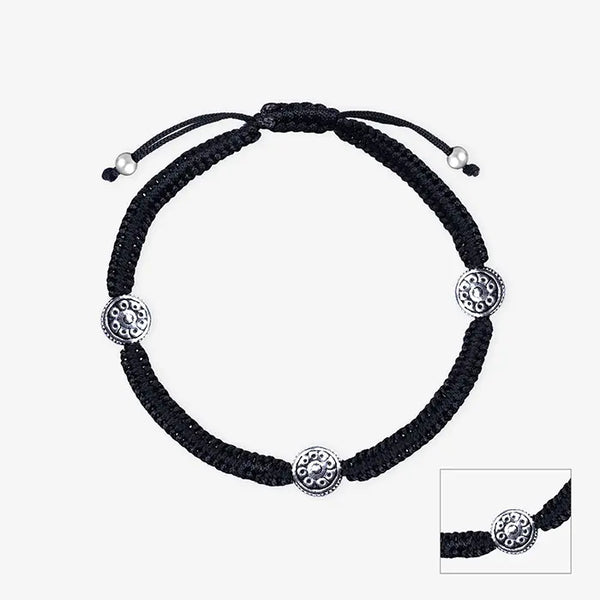 Round Charm Silver Thread Anklet