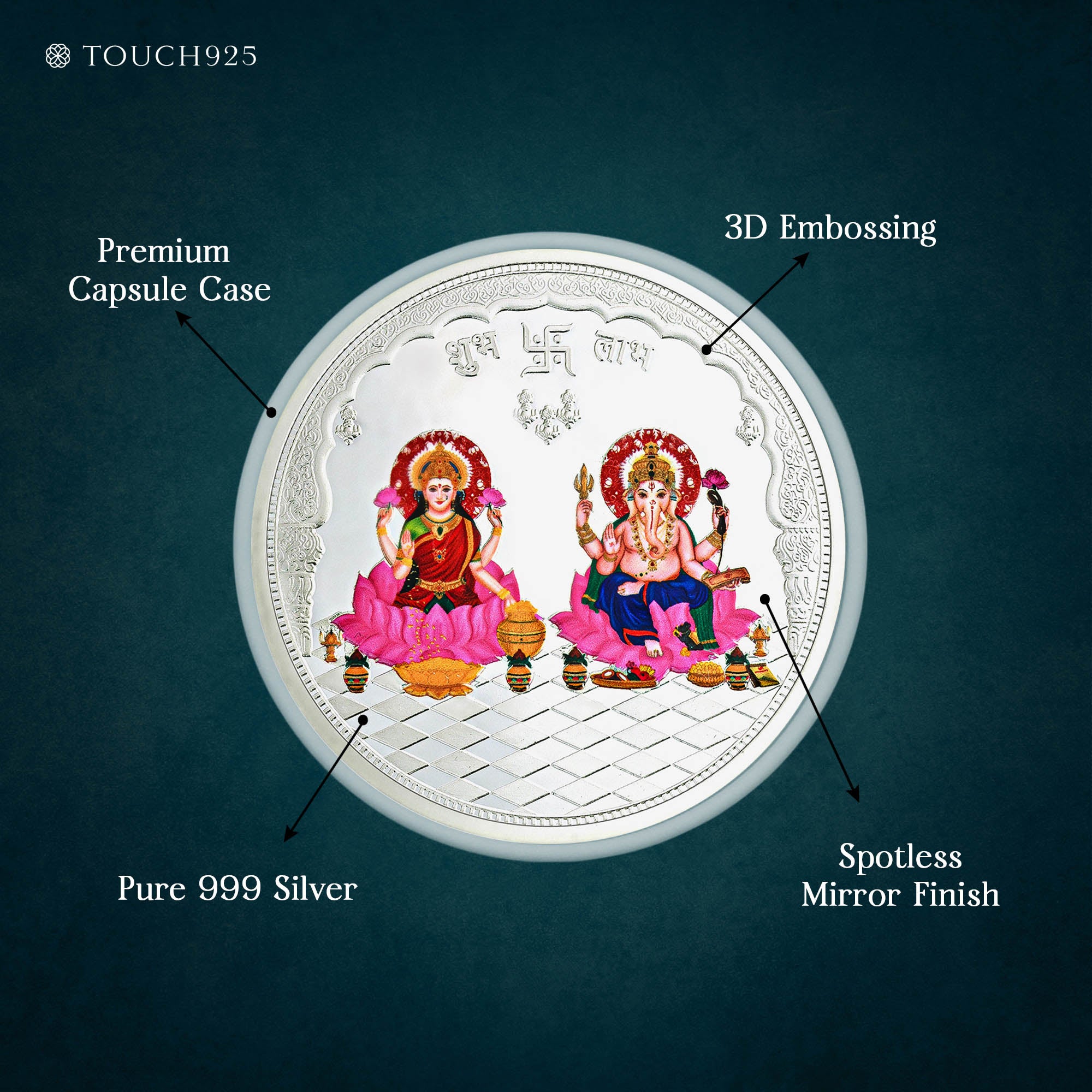 10-100g Lakshmi Ganesh Pure 999 Silver Coin