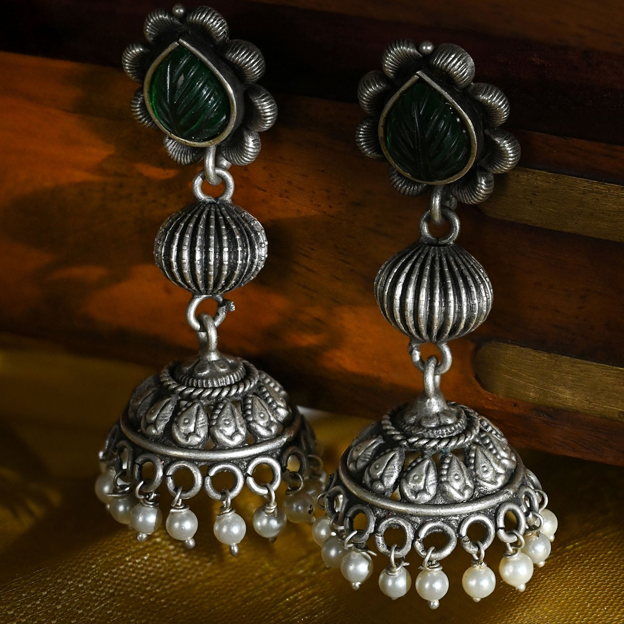 Floral Stud Jhumkas