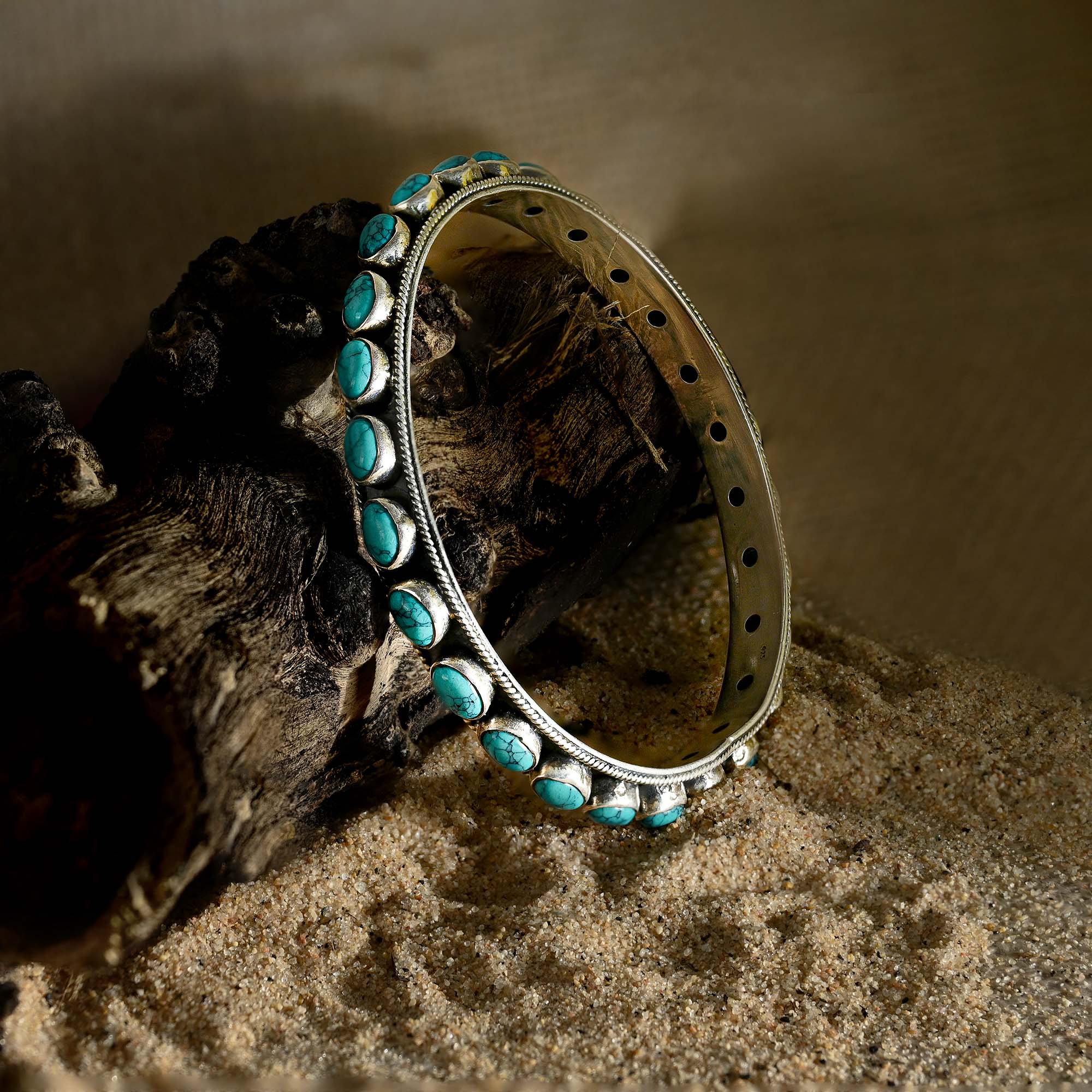 Turquoise Silver Kada