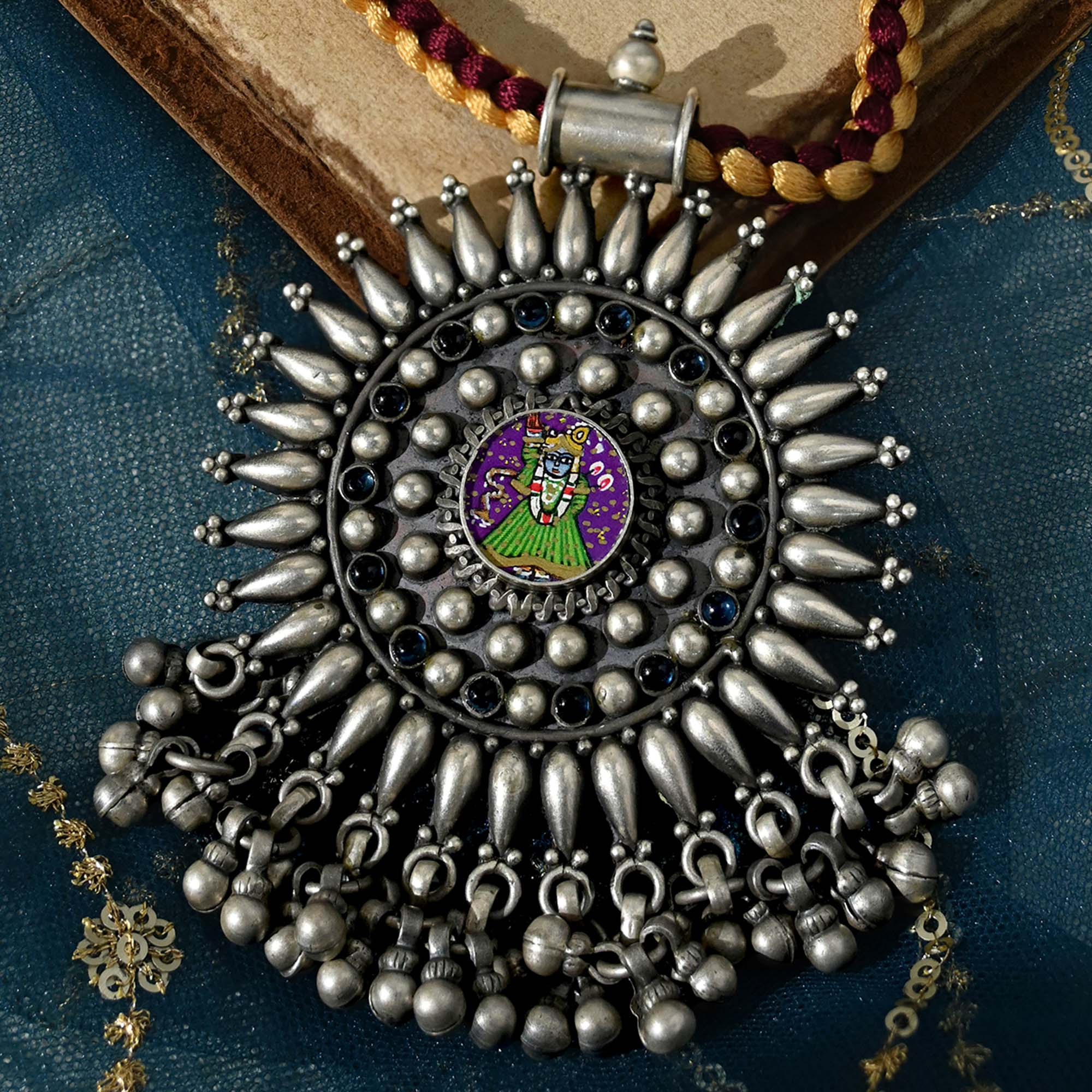 Oxidised Silver Ghungroo Necklace