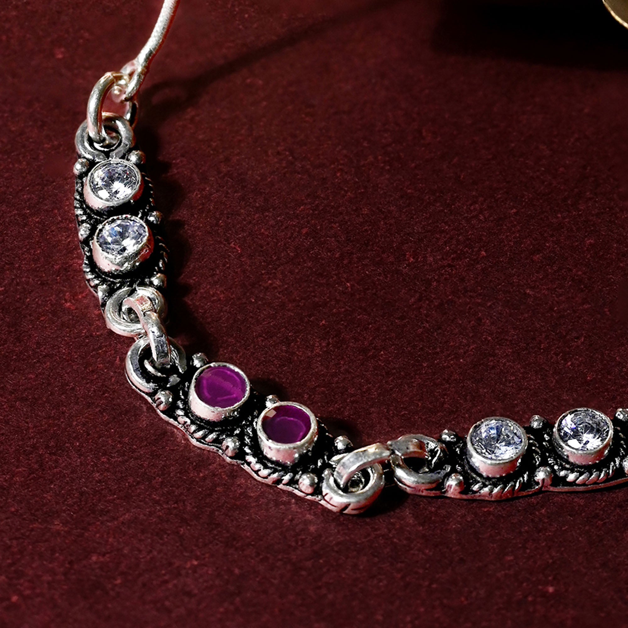 Adjustable Stone-Studded Anklet