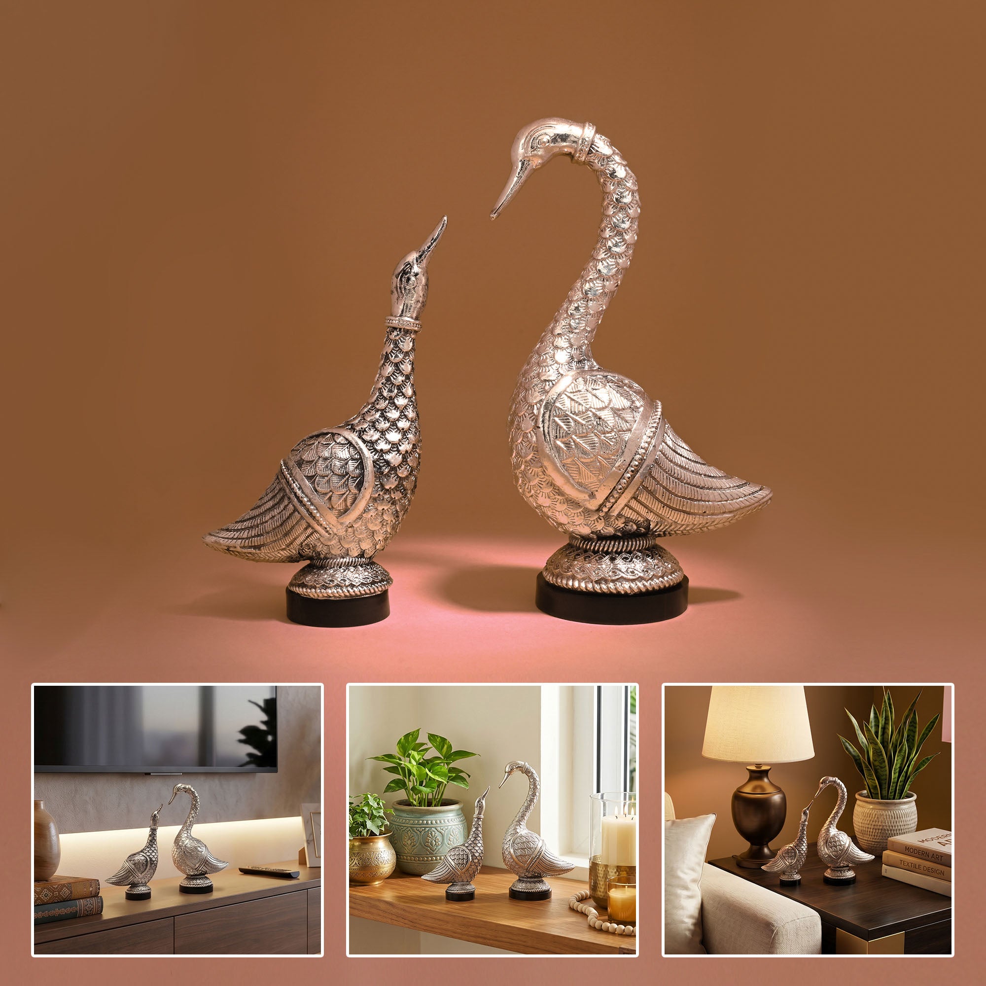 999 Silver Swan Pair Gift Box