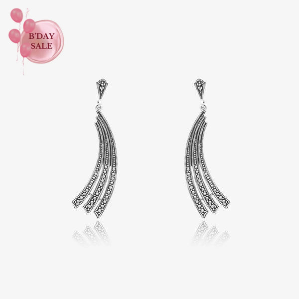 Curvy Layered Silver Dangler - Touch925