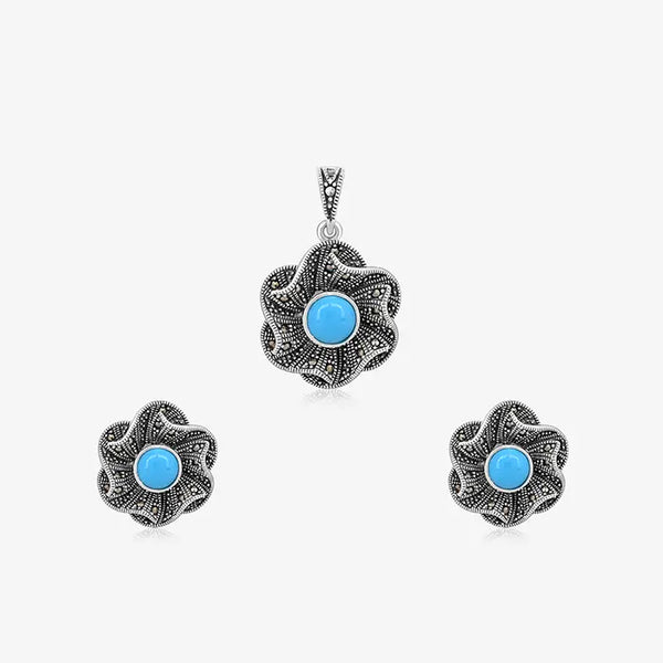 Blooming Silver Pendant Set