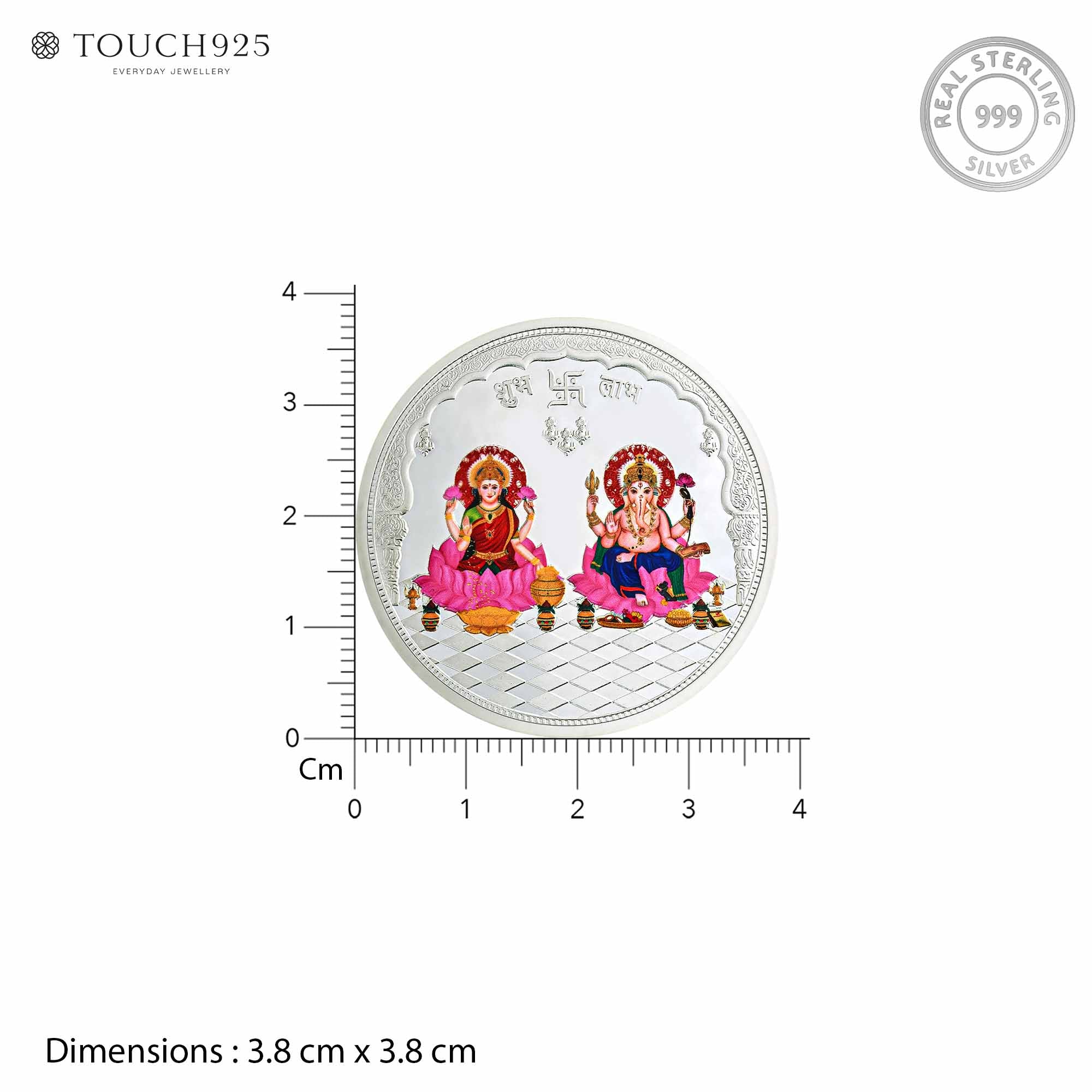 Pure 999 Silver 10g  Lakshmi Ganesh Coin