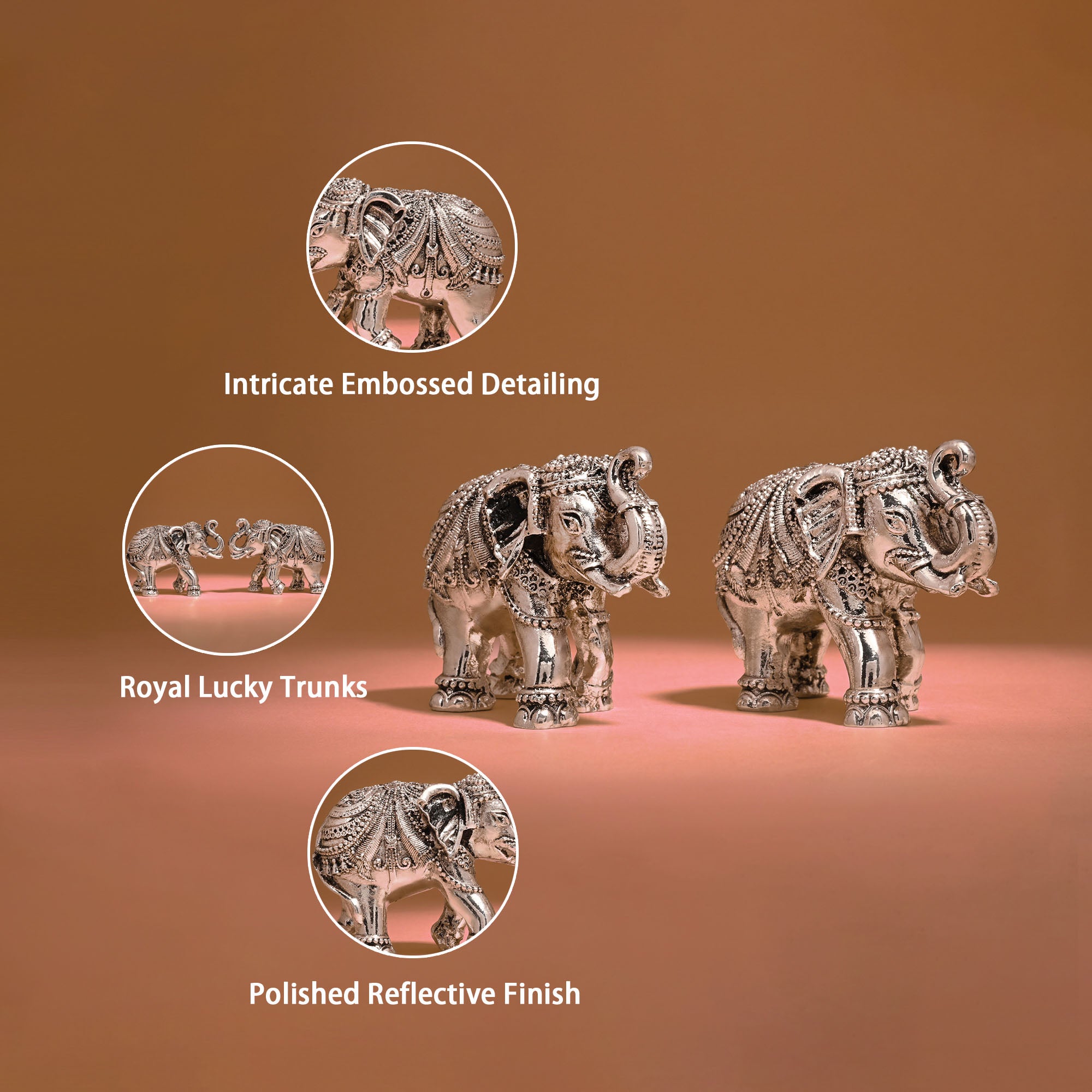 999 Silver Elephant Pair Gift Box - Touch925 SIlver Jewellery