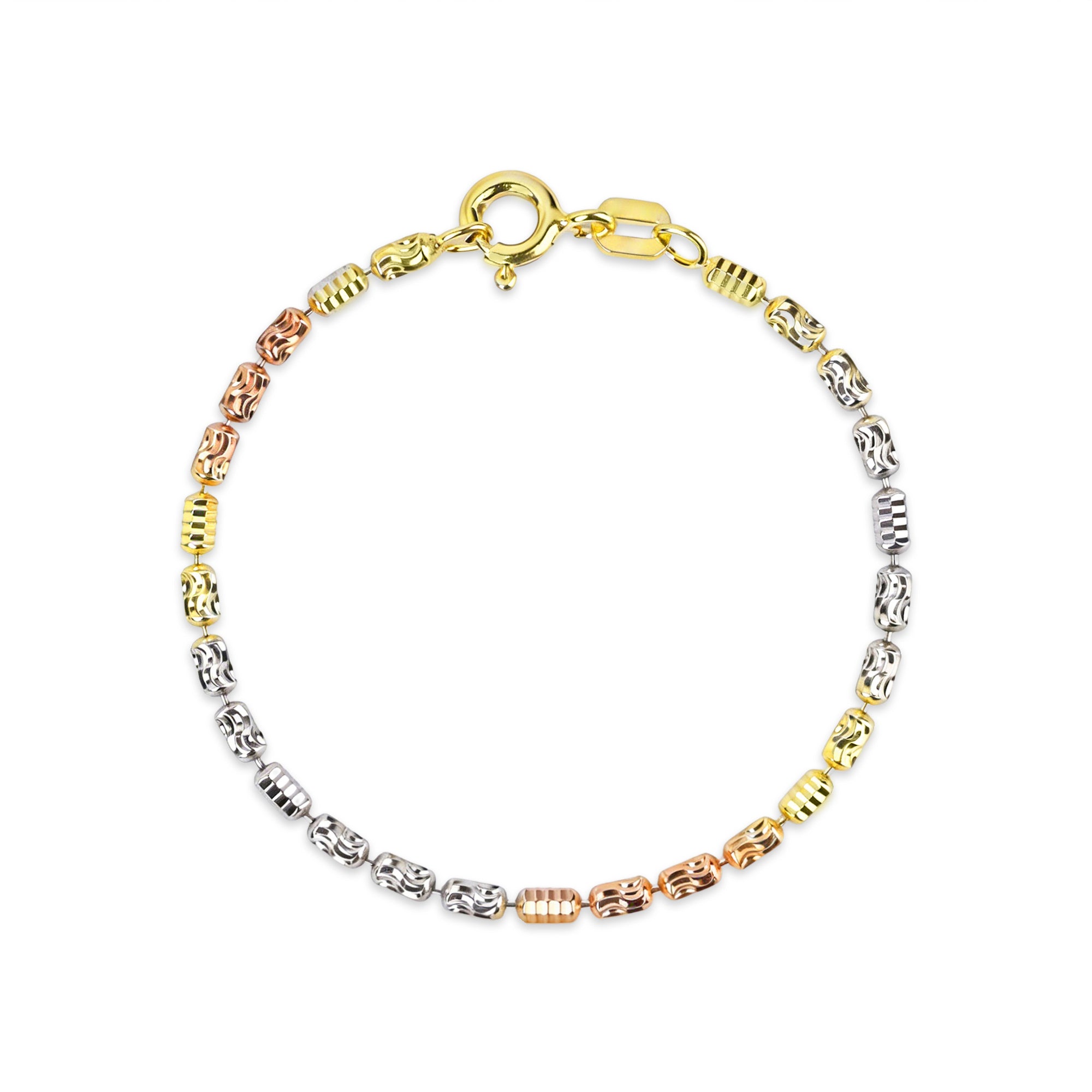Tri-Tone Beaded Kids Anklet