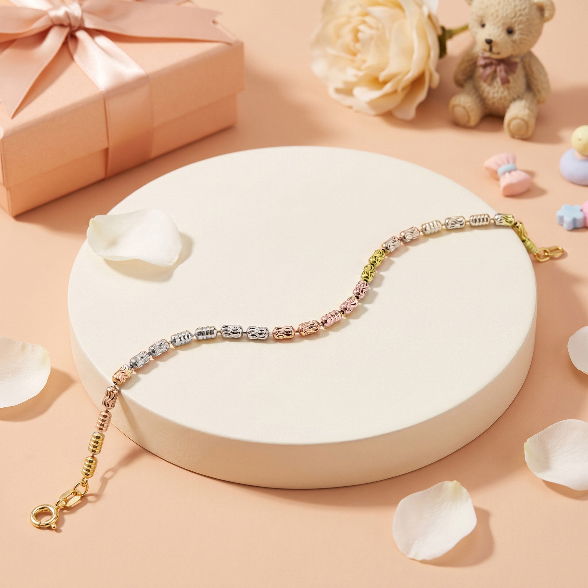 Tri-Tone Beaded Kids Rakhi