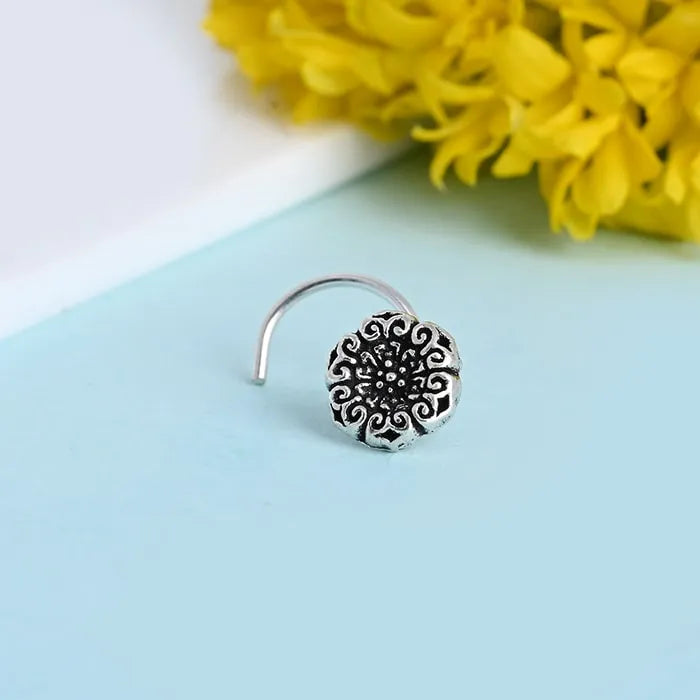 Oxidized Boho Nose Pin - Touch925