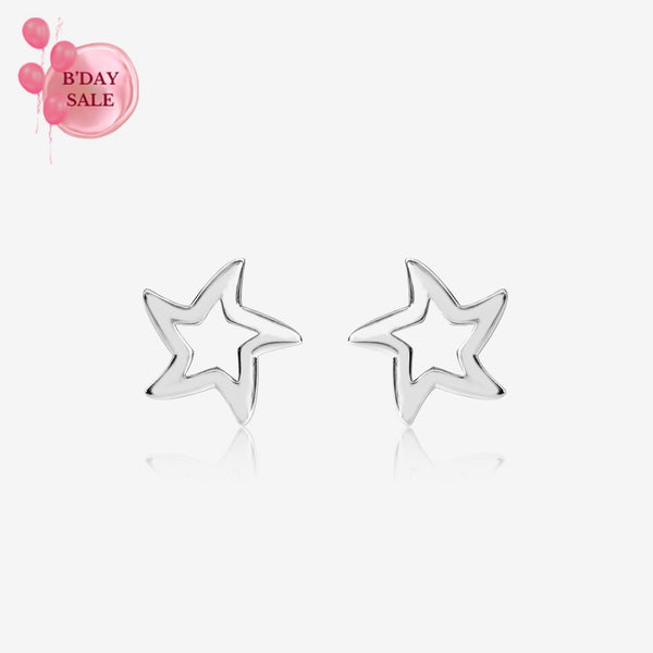 Solid Hollow Silver Star Tops - Touch925