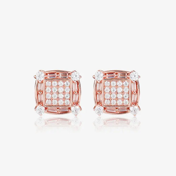 Lustrous Rose Gold CZ Stud